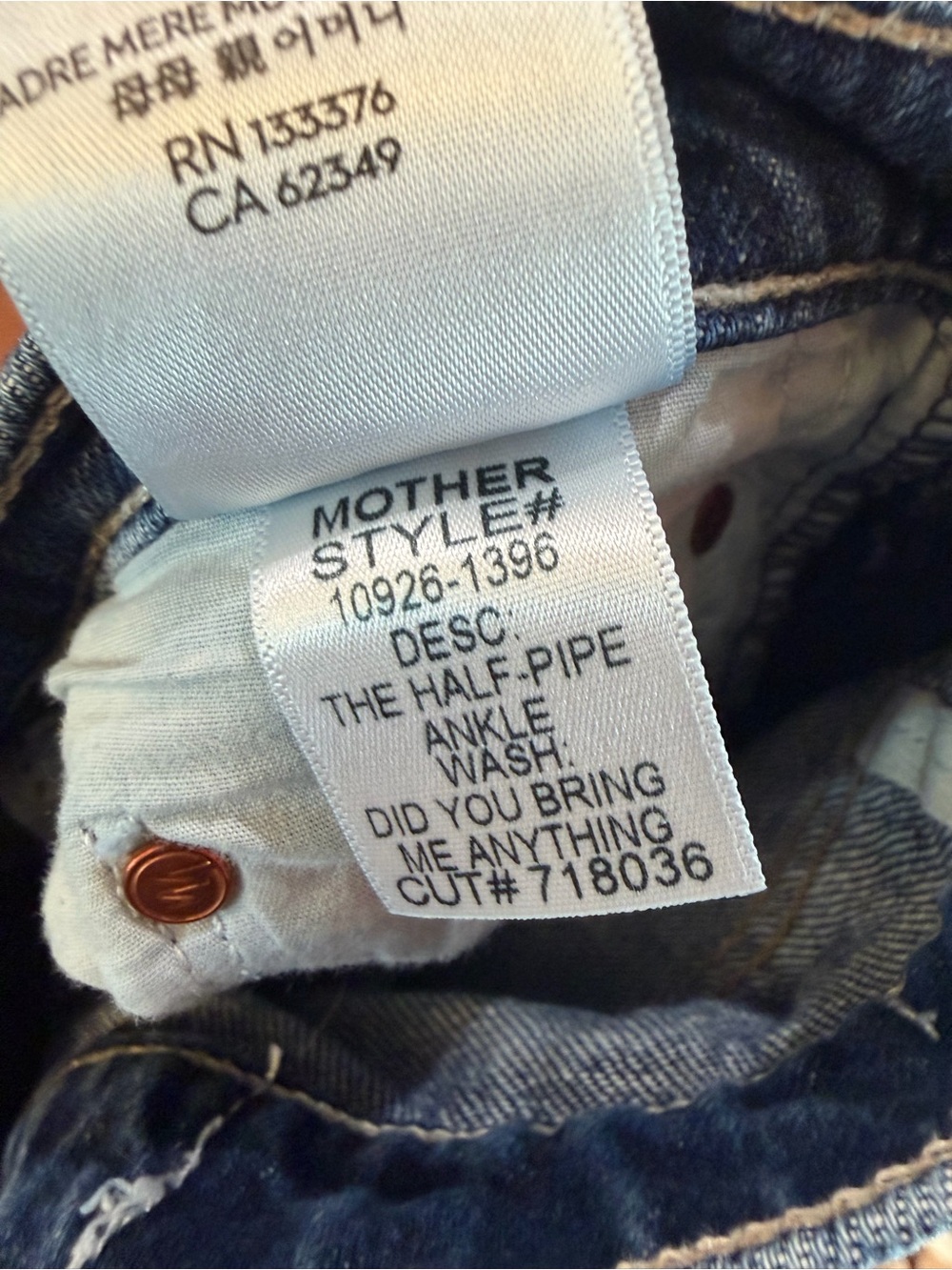 MOTHER Wide-Leg Dark Blue Jeans - Picture 13 of 15